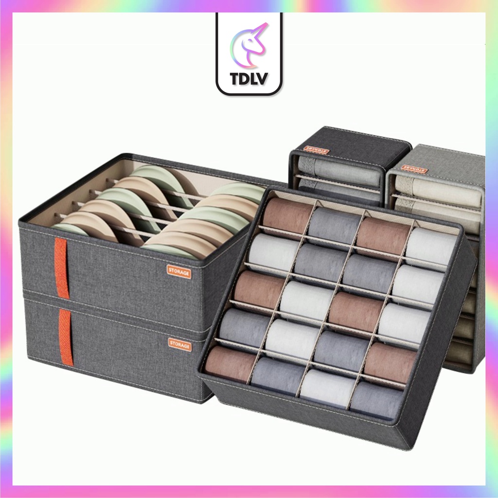 TDLV 6/7/11Slots หอพักตู้เสื้อผ้าสําหรับถุงเท้าบ้านแยกชุดชั้นในกล่องเก็บ Bra Organizer พับลิ้นชัก