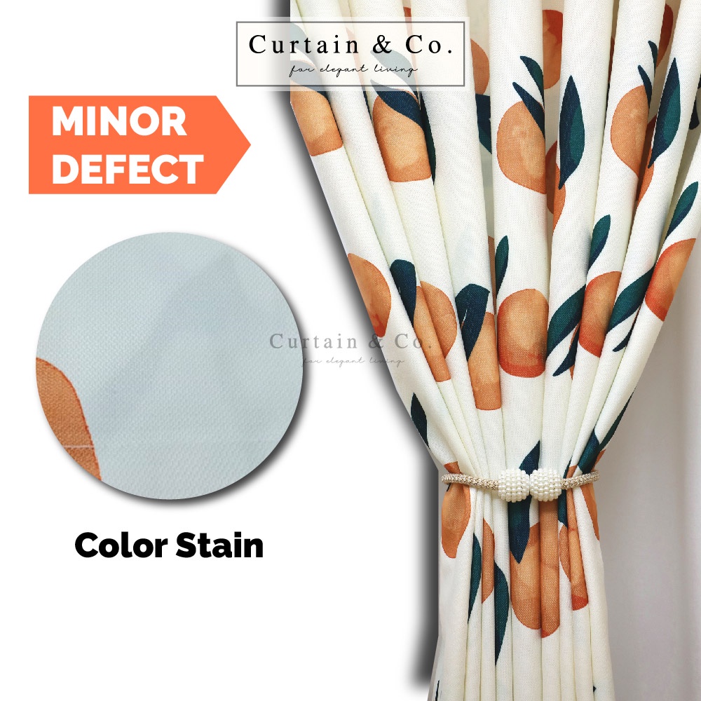 [MINOR DEFECT] ผ้าม่าน & Co. Blackout Tangerine Window Shading Curtain Pinch Pleat (ตะขอ) และตาไก่ปร