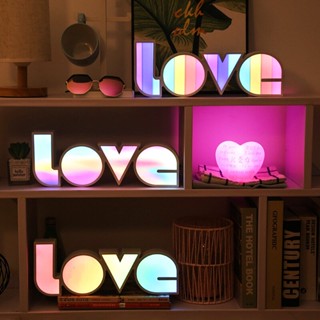 โคมไฟ LED รูปตัวอักษร LOVE ใช้แบตเตอรี่ AA สาย USB สําหรับตกแต่งบ้าน ห้องนอน งานแต่งงาน ปาร์ตี้