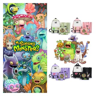 Mysingingmonsters กระเป๋าเป้สะพายหลัง ผ้าแคนวาส พิมพ์ลาย ระบายอากาศ สําหรับโรงเรียน และการเดินทาง