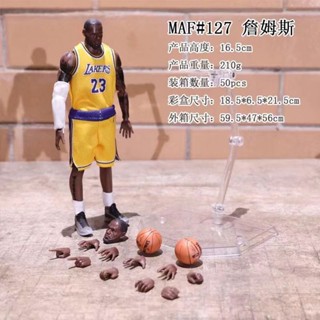 ของเล่น✨ ในสต็อก ✨ฟิกเกอร์ MAFEX No.127 MAFEX Los Angeles Lakers LeBrown James Super Action art toy โมเดล