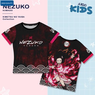 เสื้อเชิ้ต ลายการ์ตูนอนิเมะ Kimetsu no Yaiba Nezuko สําหรับเด็กทุกเพศ