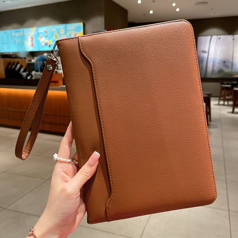 เคสหนัง PU พร้อมสายคล้องมือ สําหรับ Apple iPad Pro 11 2022 2021 2018 9.7 5th 6th 7th Gen 10.2 9th 8th 7th Air 3 2 Mini 6