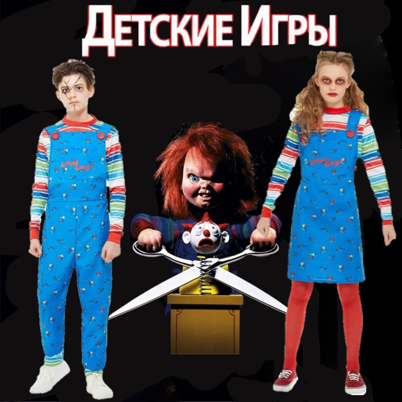เด็กเล่นที่ได้รับอนุญาต Chucky เครื่องแต่งกายฮาโลวีนเด็กเด็กผู้หญิงชุดแฟนซีชุด