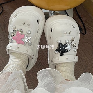 SELINE  รองเท้าแตะผู้หญิง crocs รองเท้าหัวโต รองเท้าผู้หญิง รองเท้าใส่ในบ้าน รองเท้าผู้หญิงแฟชั่น คุณภาพสูง High quality Chic ทันสมัย B20H17B 37Z230910