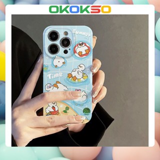 [OKOKSO] ใหม่ เคสโทรศัพท์มือถือนิ่ม กันกระแทก ลายการ์ตูนเป็ดว่ายน้ํา สําหรับ OPPO Reno9 Reno8 Reno7pro reno6 7z 5 R17 A9 2020 4Z 5G F11 A31 A15 A3S A77