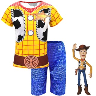 Toy 4 Story ชุดนอน เสื้อยืด แขนสั้น กางเกงขาสั้น คอสเพลย์ สําหรับเด็กผู้ชาย