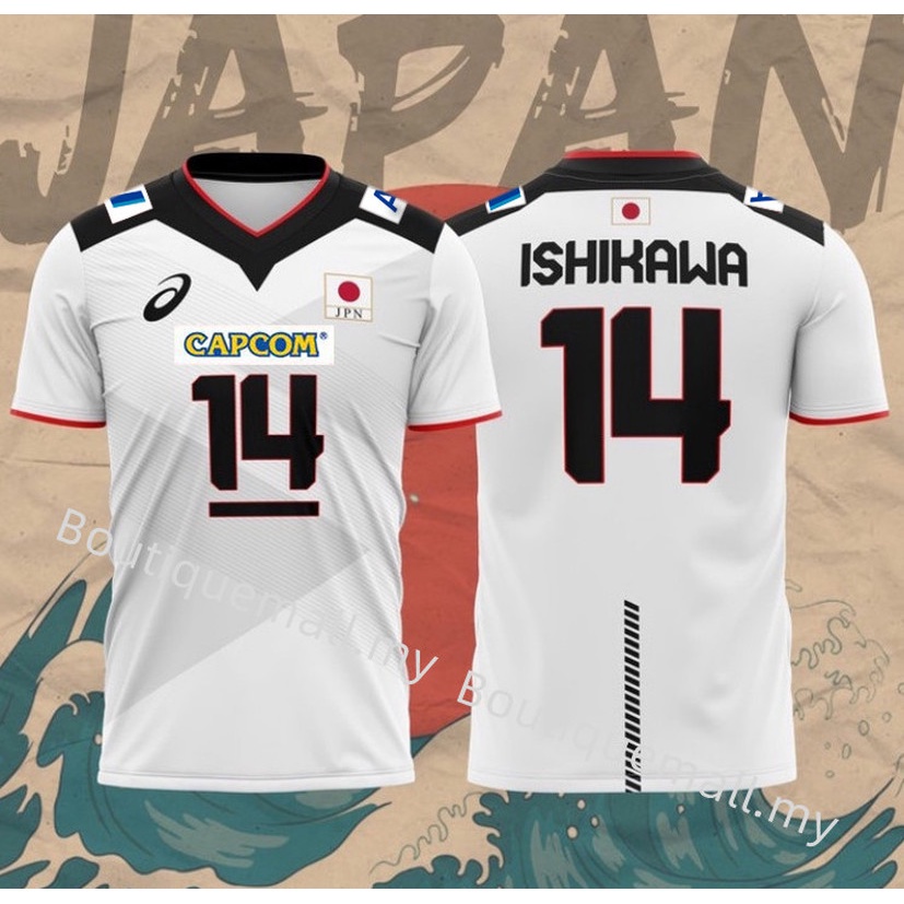 เสื้อกีฬาแขนสั้น ลายทีมวอลเลย์บอล Nishida R.TAKAHASHI ISHIKAWA 2024 สไตล์ญี่ปุ่น สําหรับผู้ชาย