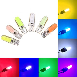 หลอดไฟซิลิโคน T10 W5W 12 Chips COB LED DC12V สําหรับติดภายในรถยนต์ 10 ชิ้น