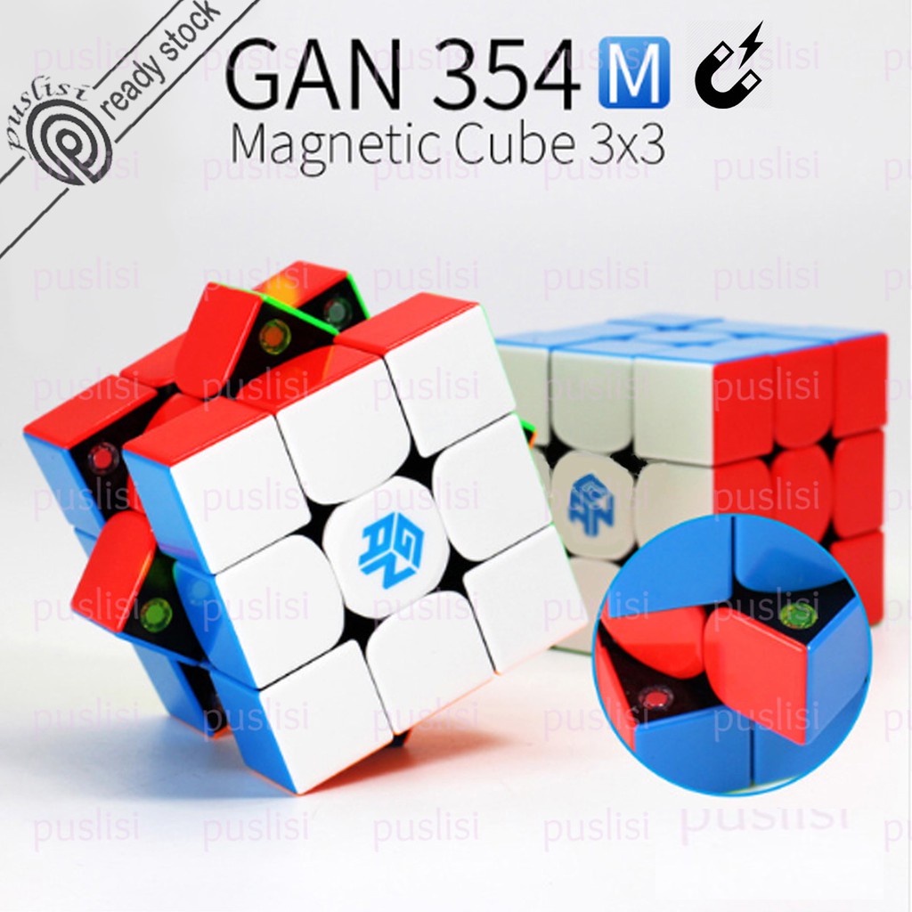 Gan354M 3x3 Magic Cube ความเร็ว Cube แม่เหล็กสติกเกอร์ Gan Cube ปริศนาของเล่น gan