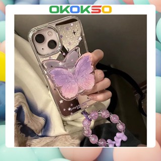 เหมาะสําหรับเคสโทรศัพท์ OPPO Reno7pro / reno6 / 7z / 5 กระจกการ์ตูนใหม่ผีเสื้อสีม่วงป้องกันการหล่นเคสโทรศัพท์มือถือเคสนุ่ม R17 คู่รุ่น A72 / A53 / A9 2020 / 4Z 5G / A15 / A3S