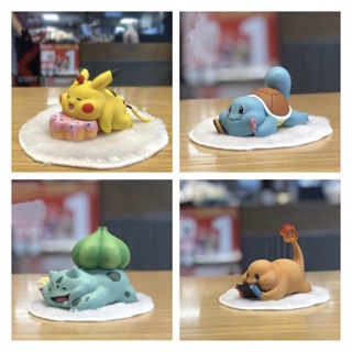 ชุดกล่องฟิกเกอร์ Pvc รูปปิกาจู Charmander Bulbasaur And Squirtle เป็นมิตรกับสิ่งแวดล้อม