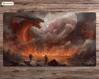 The Dragons Inferno - MTG Playmat - 24x14 นิ้ว - MTG - Magic The Gathering - แผ่นรองคลานเย็บ