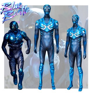 ชุดจั๊มสูทคอสเพลย์อนิเมะ DC Blue Beetle เหมาะกับปาร์ตี้ฮาโลวีน สําหรับผู้ใหญ่ และเด็ก