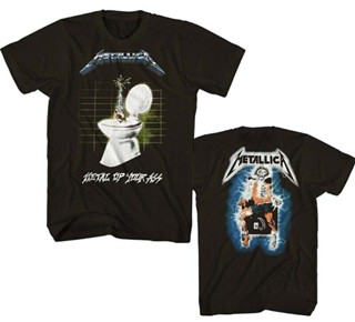 ใหม่ เสื้อยืดลําลอง แขนสั้น พิมพ์ลาย Metallica Metal Up Your Ass Ride The Lightning สําหรับผู้ชาย