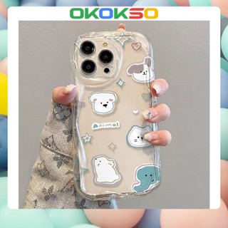 [OKOKSO] เคสโทรศัพท์มือถือนิ่ม กันกระแทก ลายการ์ตูนสุนัขสี่มุม สําหรับ OPPO Reno9 Reno8 Reno7pro reno6 7z 8T 5 R17 A53 A9 2020 4Z 5G F11 A31 A3S A78 A77