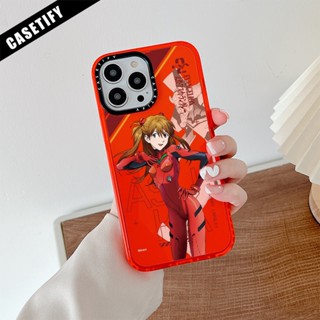 Casetify เคสโทรศัพท์มือถือ ซิลิโคนนิ่ม ใส กันกระแทก ลาย Neon Genesis Evangelion Asuka Langley Soryu สําหรับ iPhone 11 14 Pro Max 12 13 Mini X XR XS Max SE 2020 6 7 8 Plus