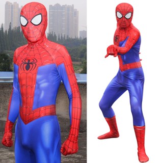 ชุดบอดี้สูทคอสเพลย์ Spider-Man The Into Spider-Verse Peter Parker Zentai