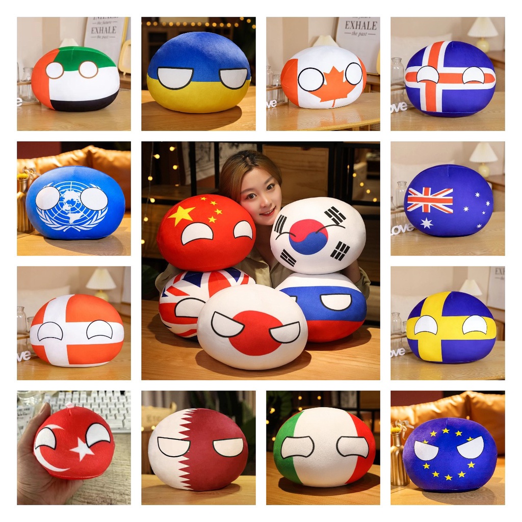 ตุ๊กตาของเล่น Country Ball 10/30/40 ซม. จี้ตุ๊กตายัดไส้สําหรับเด็ก วันเด็ก