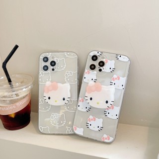 เคสโทรศัพท์มือถือแบบใส กันกระแทก ลายการ์ตูนคิตตี้ พร้อมขาตั้ง สําหรับ Samsung Galaxy S23 UItra S22 S21 S20 S9 S8 Plus S10 Lite Note 20 UItra 10 Lite 8 9