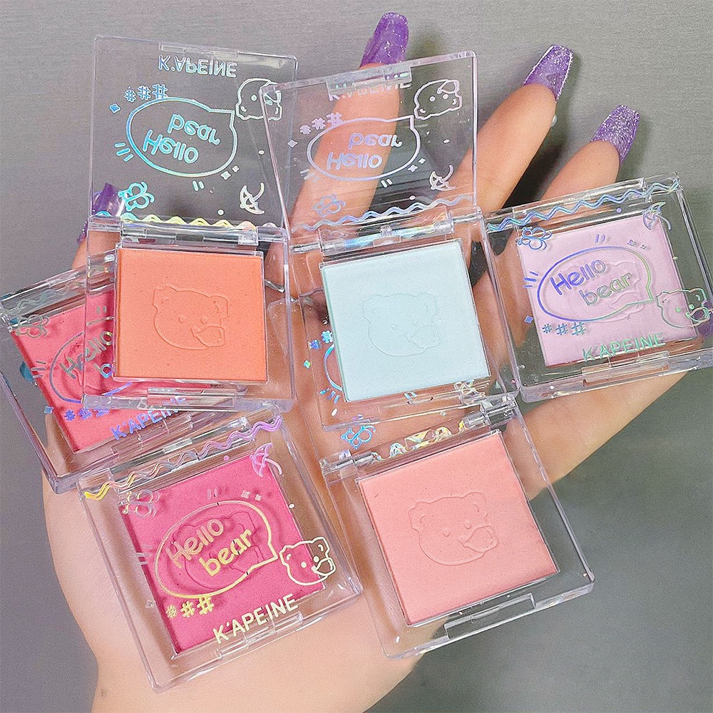 K'apeine อายแชโดว์บลัชออน ไฮไลท์ เนื้อแมตต์กํามะหยี่ กันน้ํา ติดทนนาน สีส้มแอปริคอท สําหรับผู้หญิง 6 สี