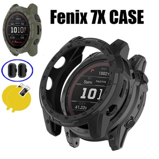 เคส TPU กันชน ป้องกันหน้าจอ ฟิล์มพอร์ตชาร์จ ปลั๊กกันฝุ่น สําหรับ Garmin Fenix 7X