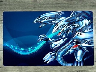 Yugioh Playmat Yu-Gi-Oh CCG TCG เสื่อรองคลาน ลายมังกร สีฟ้า และสีขาว สําหรับเล่นเกม