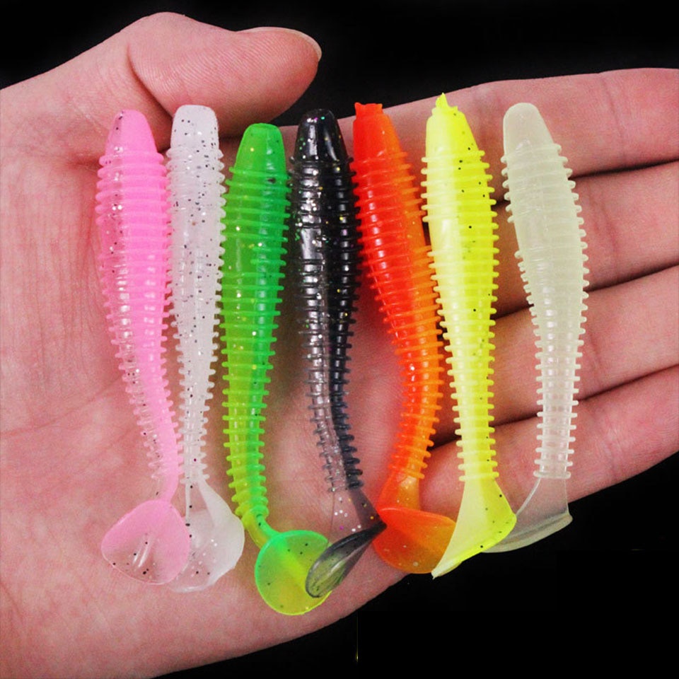 Walk FISH เหยื่อหนอนปลอม ซิลิโคนนิ่ม ขนาด 4.5 ซม. 5.5 ซม. 6.5 ซม. สําหรับตกปลา 10 ชิ้น — صورة 4