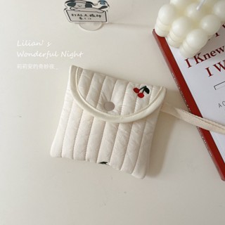 Lilian Quilted Cotton Cherry Collector Bag เวอร์ชั่นเกาหลีมูลค่าสูงปักศ