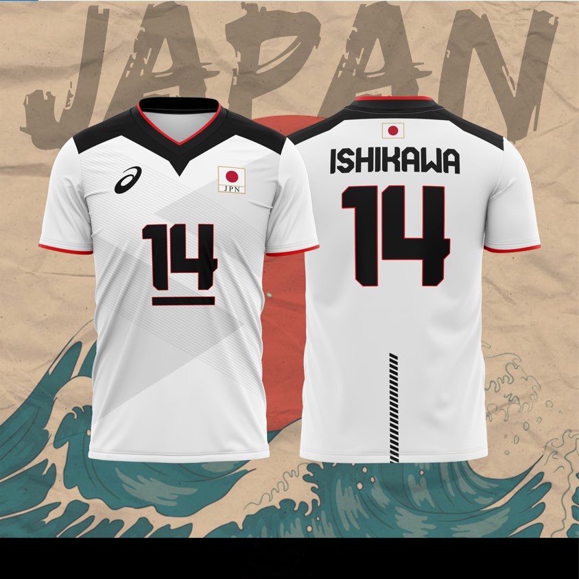 2024 Japan Olympic Volleyball Jersey Ishikawa Yuki No.14 Casual Women Men Round Neck Jersey