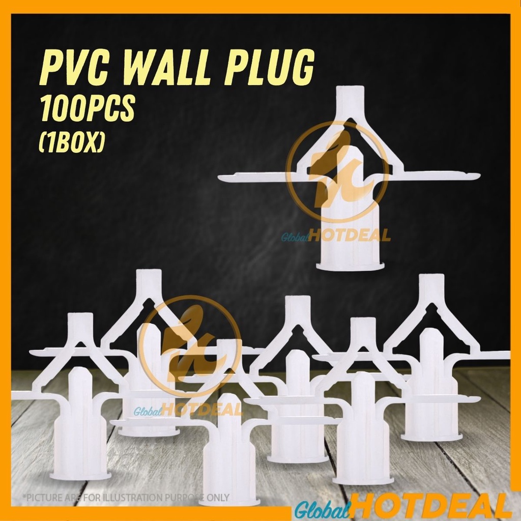[100PC] OK-IN PVC Anchor Hook Butterfly Wall Plug Partition Wallยิปซั่มบอร์ดผนังผีเสื้อคลิปHeavy Dut