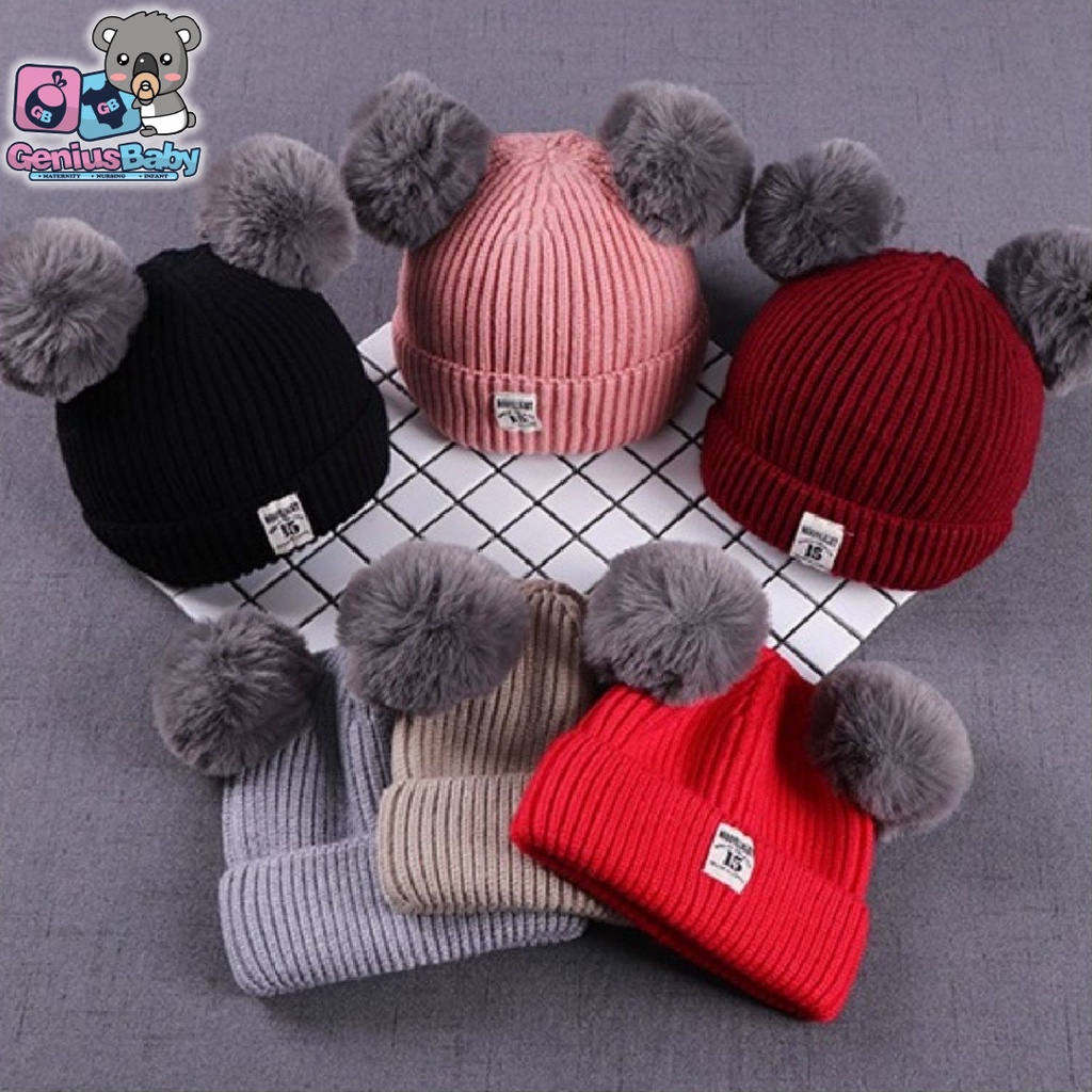 [Genius Baby House] 0m-3y Baby Boy Girl Cotton Cap Three Different Color Winter Hat H1038
