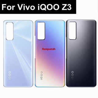 Bestth--z 3 ฝาครอบแบตเตอรี่กระจก แบบเปลี่ยน พร้อมสติกเกอร์โลโก้ สําหรับ Vivo iQOO Z3