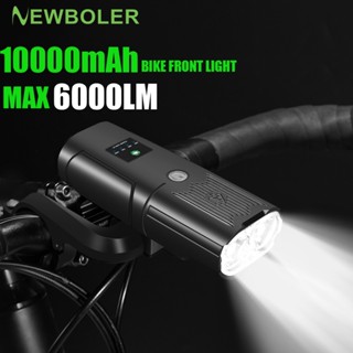 NEWBOLER 6000 Lumen จักรยานไฟ 10000mAh สมาร์ทเหนี่ยวนำจักรยานไฟ USB ชาร์จ IPX6 กันน้ำด้านหน้าไฟกระพริบอลูมิเนียมกรณีจักรยานอุปกรณ์เสริม