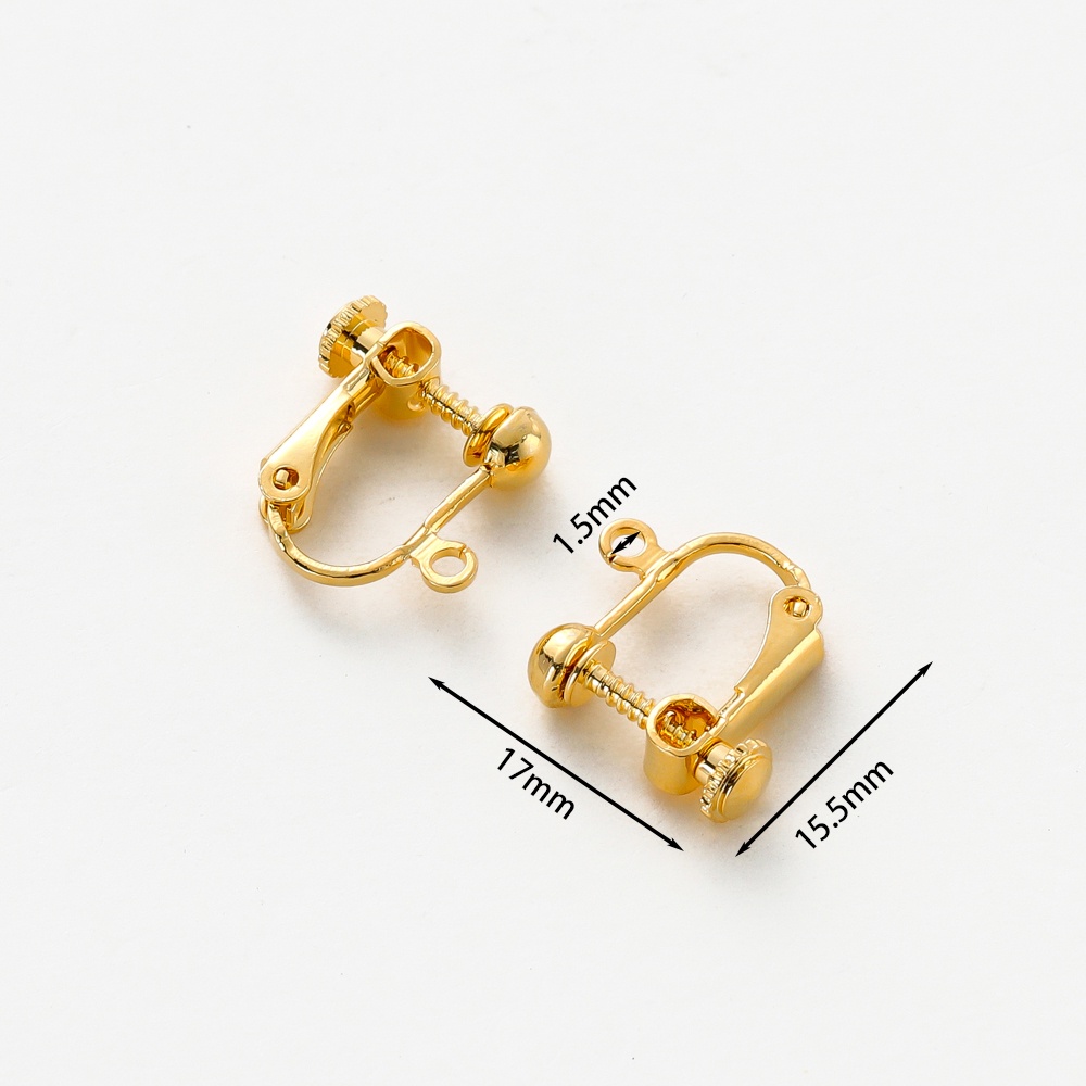 St. kunkka คลิปสกรูหัวคลื่น สีทอง 18K (15.5 * 17 มม.) สําหรับทําเครื่องประดับ 10 ชิ้น — صورة 2