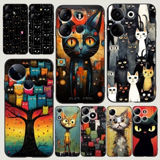 เคสโทรศัพท์มือถือ ลายต้นไม้ แมว สําหรับ ITEL VISION 5 P40 S18 A60 A18
