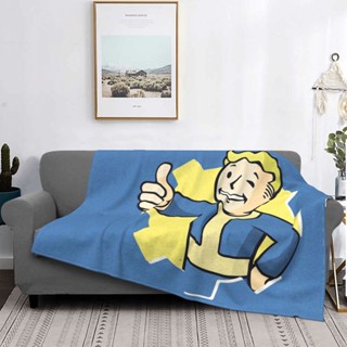 Fallout ผ้าห่ม ลาย Kate Role Playing Game Vault Boy ให้ความอบอุ่น แบบพกพา 4 ชิ้น สําหรับเตียงนอน ท่องเที่ยว