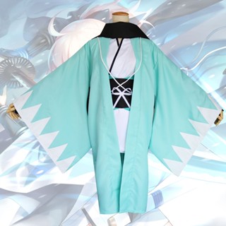 เสื้อคลุมกิโมโน คอสเพลย์อนิเมะ Okita Souji สีเขียว