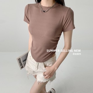 SWAY  ครอป เสื้อยืดผู้หญิง สไตล์เกาหลี  Korean Style พิเศษ Comfortable สบาย A99J3A2 36Z230909