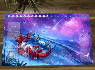 แผ่นรองเมาส์ ลาย Digimon Guilmon Veemon Playmat CCG DTCG สําหรับเล่นเกม