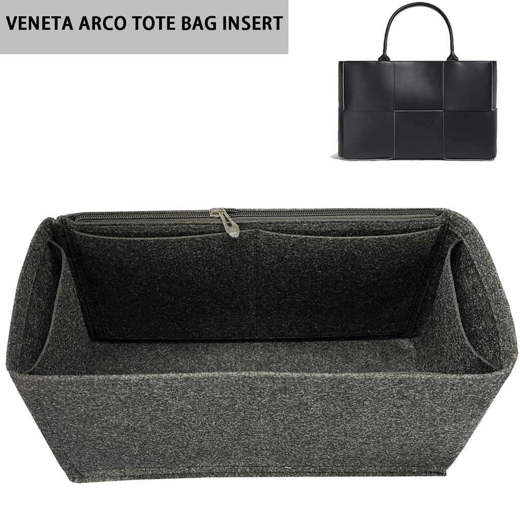 Bottega Veneta Arco กระเป๋าผ้าสักหลาด ทรงโท้ท อุปกรณ์เสริม สําหรับจัดระเบียบ D115