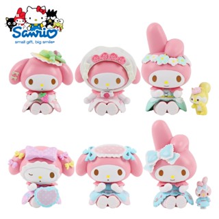 โมเดลฟิกเกอร์ My Melody Mini Sanrio น่ารัก 6 ชิ้น สําหรับตกแต่งโต๊ะ ของขวัญเด็กผู้หญิง