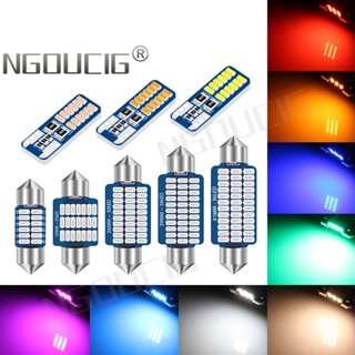 Ngoucig หลอดไฟ Led T10 31 มม. 28 มม. 36 มม. 39 มม. 41 มม. 194 W5W C5W สําหรับติดป้ายทะเบียนรถยนต์ รถจักรยานยนต์