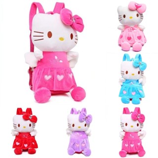 กระเป๋าเป้สะพายหลัง ลาย Hello Kitty สีสันสดใส สําหรับเด็กผู้หญิง มี 5 เฉดสี