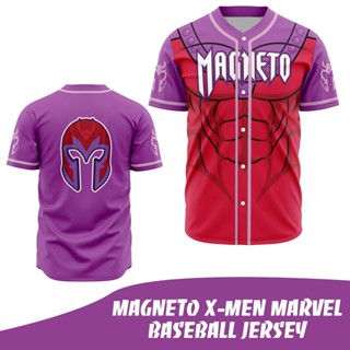 เสื้อกีฬาเบสบอล Magneto X-men Marvel แฟชั่นสําหรับผู้ชาย และผู้หญิง