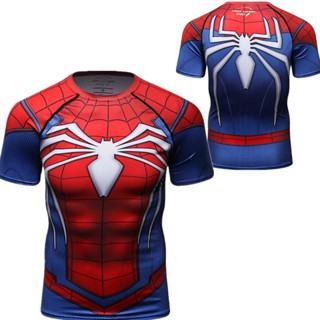 พร้อมส่ง!เสื้อยืด พิมพ์ลาย Superhero Spiderman 3 มิติ แบบแห้งเร็ว เหมาะกับใส่ออกกําลังกาย เพาะกาย สําหรับผู้หญิง