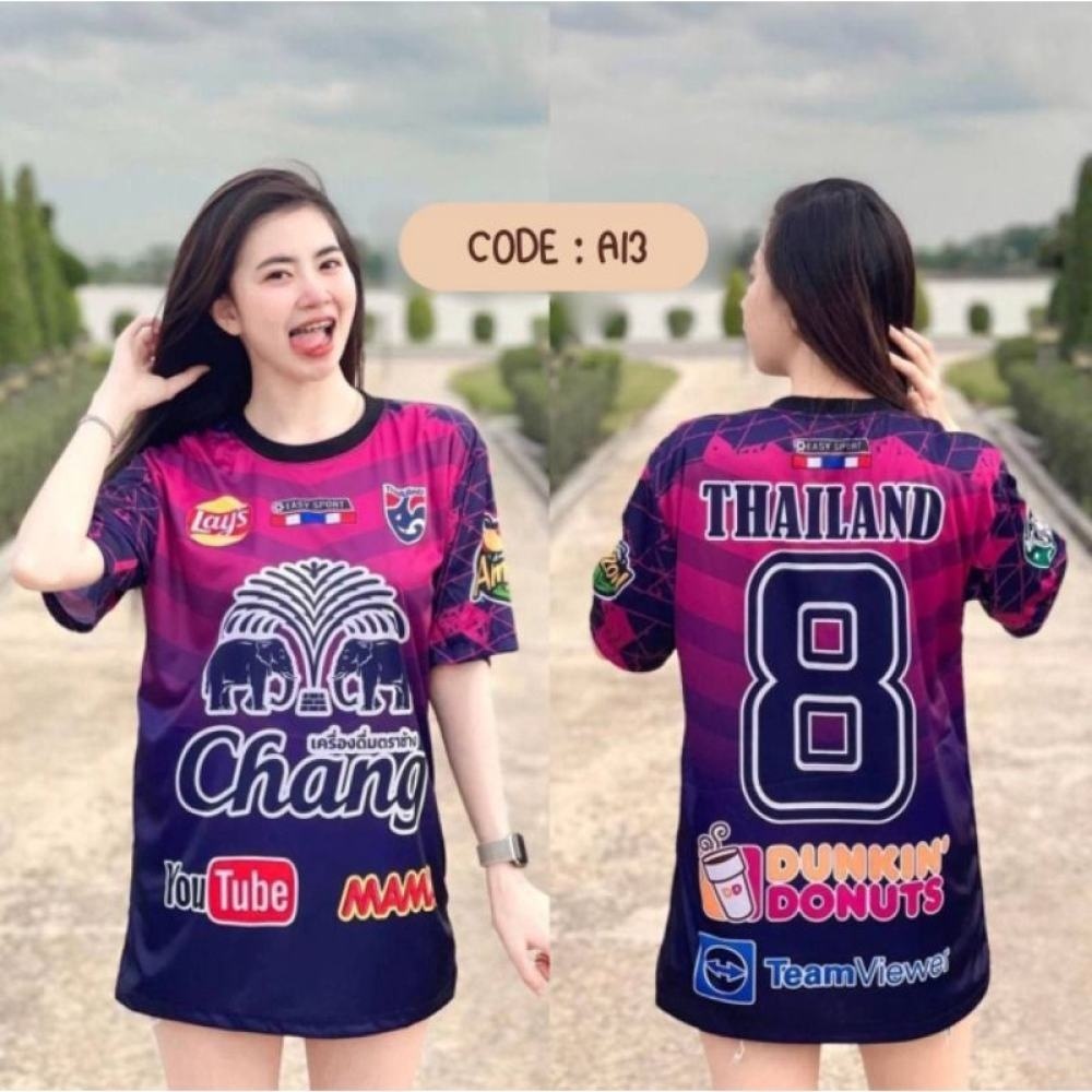 ใหม่ เสื้อยืดลําลอง แขนสั้น ลาย THAILAND JERSEY CHANG DIRECT แฟชั่นฤดูร้อน สําหรับผู้ชาย ผู้หญิง 2024
