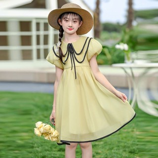 ชุดเดรสเจ้าหญิง สีเขียว แฟชั่นฤดูร้อน สําหรับเด็กผู้หญิง