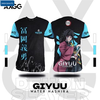 เสื้อยืด พิมพ์ลายอนิเมะ Demon Slayer Hashira Giyuu