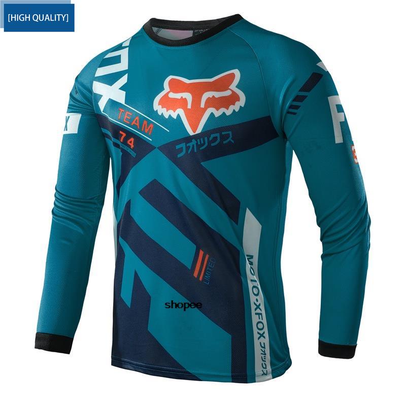 Fox Racing Jersey ผู้ชายแขนยาวรถจักรยานยนต์ Jersey แห้งเร็วขี่เครื่องแต่งกาย MTB จักรยาน Racewear